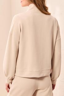 Tribal Women's Long Sleeve Mock Neck Zip Cardigan with Pockets Alternate View